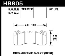 Cargar imagen en el visor de la galería, Hawk 15-17 Ford Mustang Brembo Package Performance Ceramic Front Brake Pads