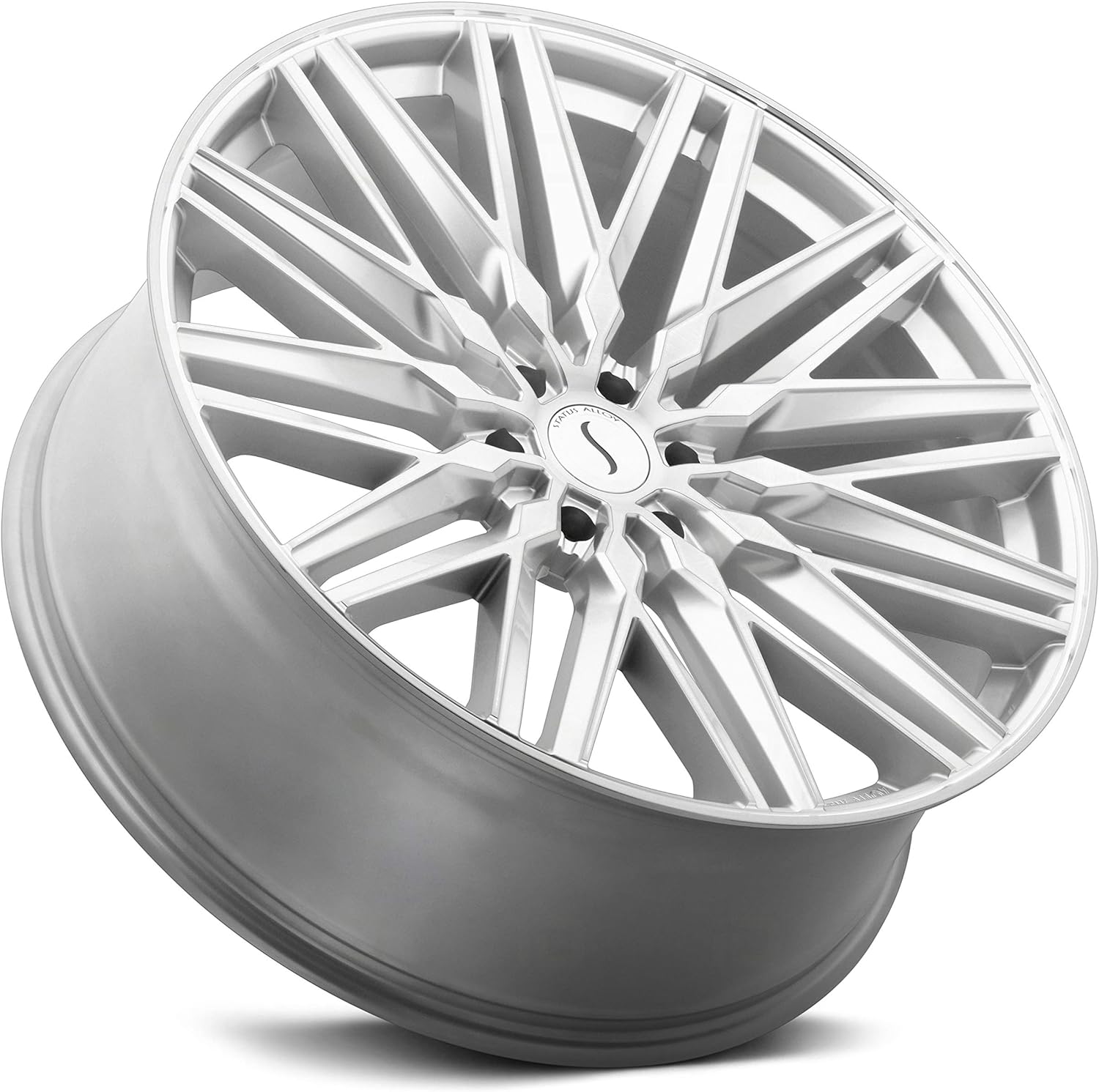 Status Wheels Adamas 22x9.5 6x132 Silver Mirror Cut Face Wheel 30mm Offset — Perfect for Cadillac SRX, Equinox