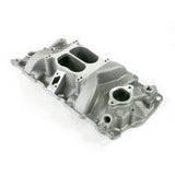 Chevy Small Block Carbureted Dual Plane Satin Aluminum Intake Manifold