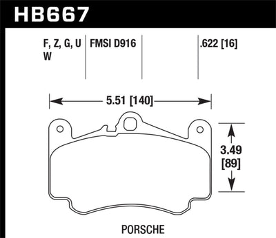 Hawk HPS Street Front Brake Pads — Fits 2002-2005 Porsche 911 Carrera 4S
