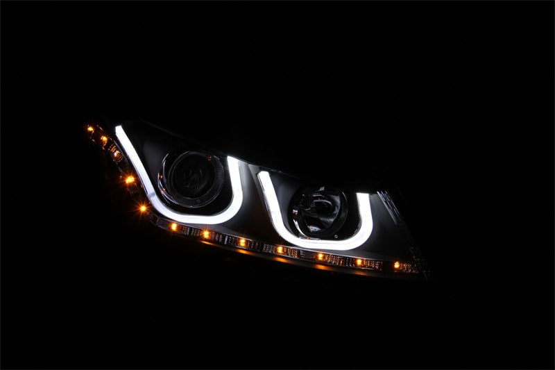 Faros delanteros con proyector ANZO 2008-2012 Honda Accord con barra en U, color negro