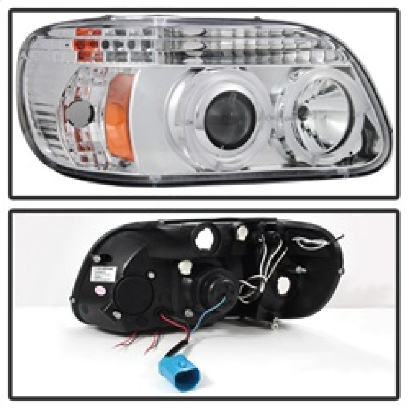 Faros delanteros de proyector Spyder Ford Explorer 95-01, LED Halo Chrm PRO-YD-FEXP95-HL-1PC-C