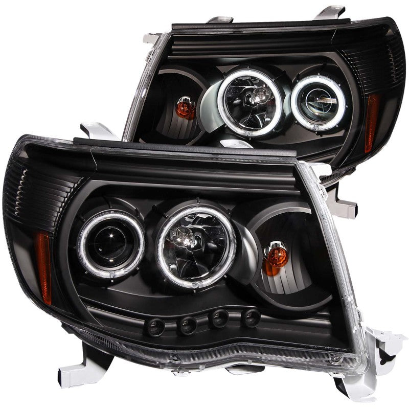 Faros delanteros con proyector ANZO 2005-2011 Toyota Tacoma con Halo negro