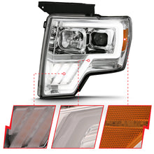 Cargar imagen en el visor de la galería, ANZO 2009-2013 Ford F-150 Projector Light Bar G4 Switchback H.L. Chrome Amber