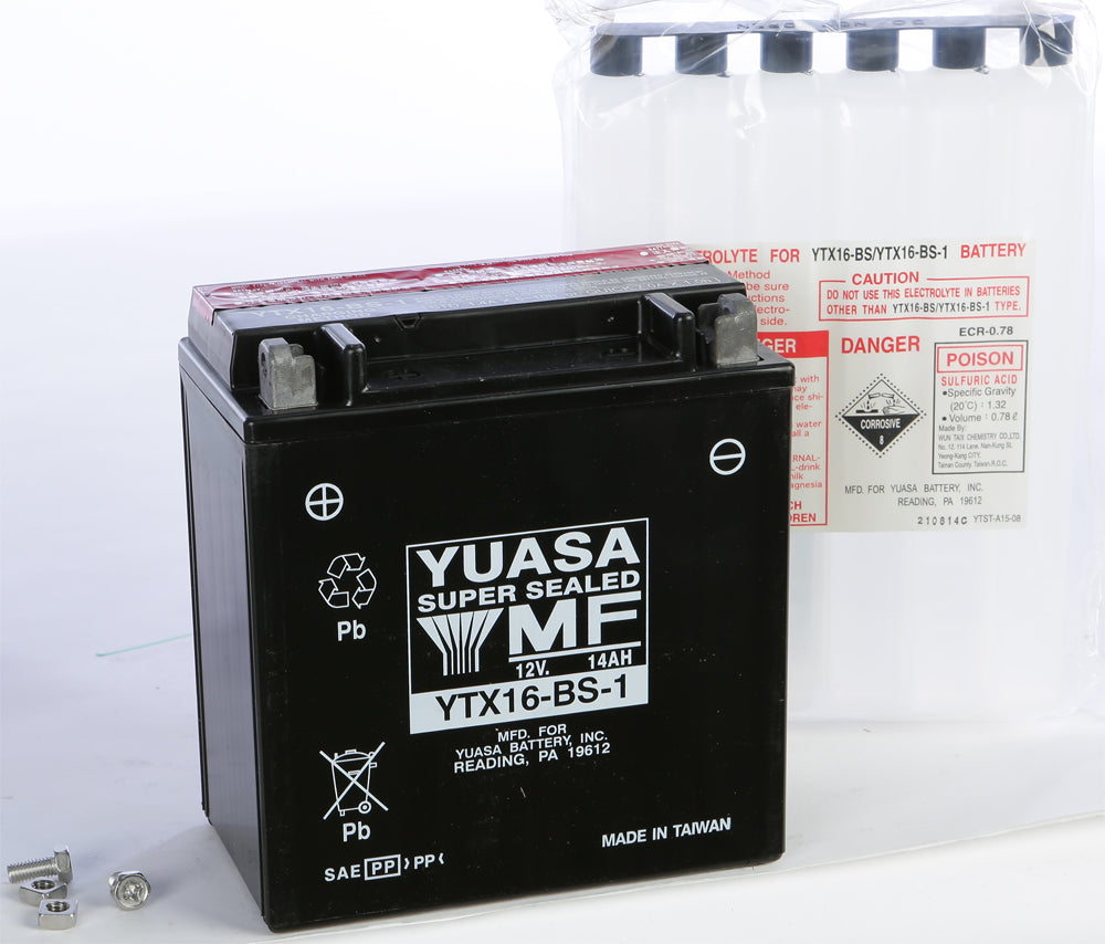 Yuasa Battery YTX16-BS-1 Maintenance Free (YUAM32X61)