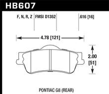 Cargar imagen en el visor de la galería, Hawk 08-09 Pontiac G8 3.6 Base/6.0 HPS Street Rear Brake Pads