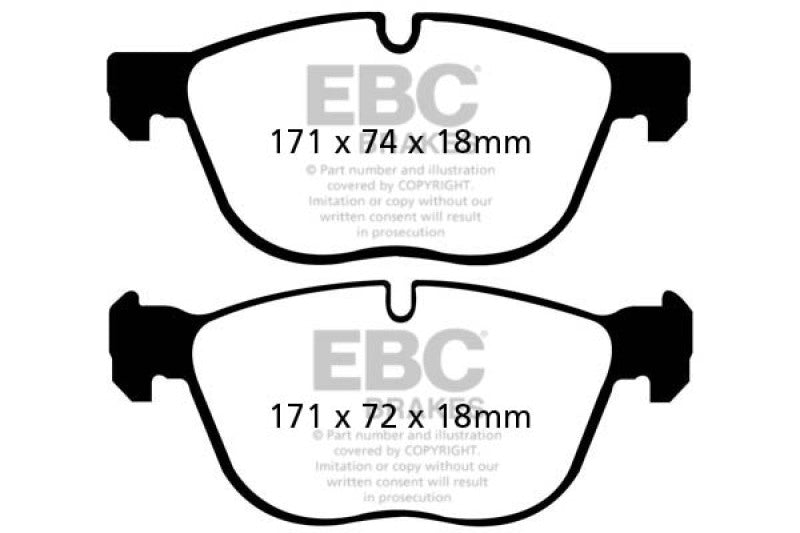 Pastillas de freno delanteras EBC 07-10 BMW X5 3.0 Yellowstuff