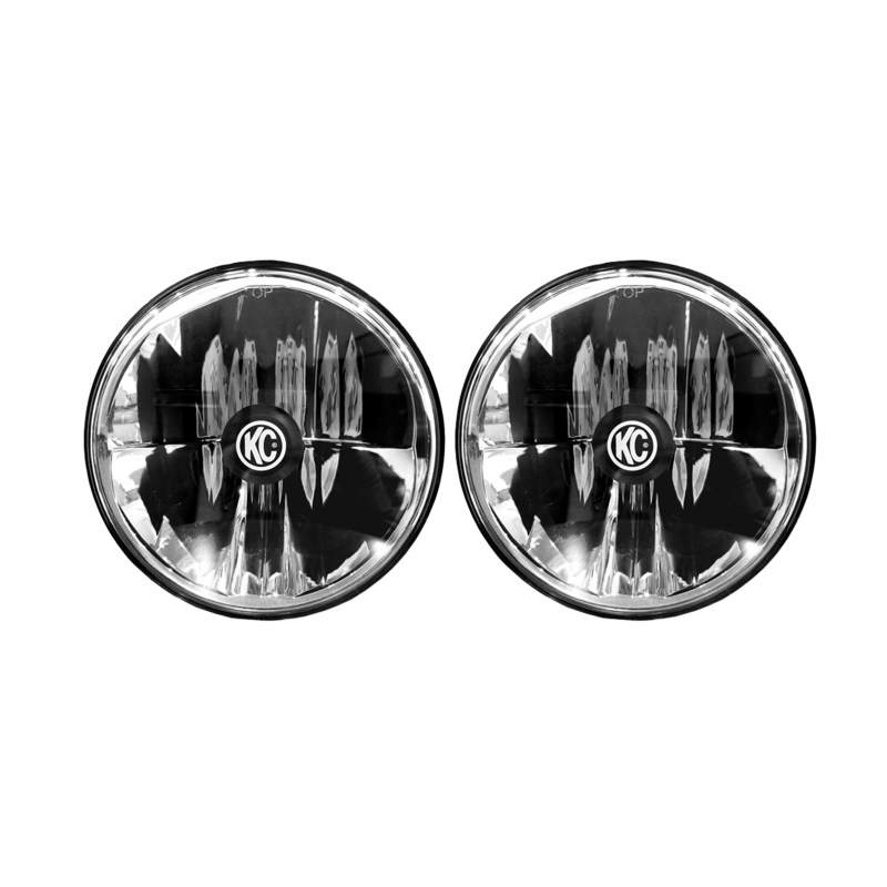 KC HiLiTES Gravity LED 7in. H4 DOT Headlight Pair — Fits 1997-2006 Jeep TJ Wrangler