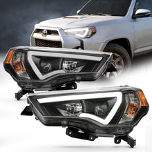 Cargar imagen en el visor de la galería, ANZO 14-18 Toyota 4 Runner Plank Style Projector Headlights Black w/ Amber