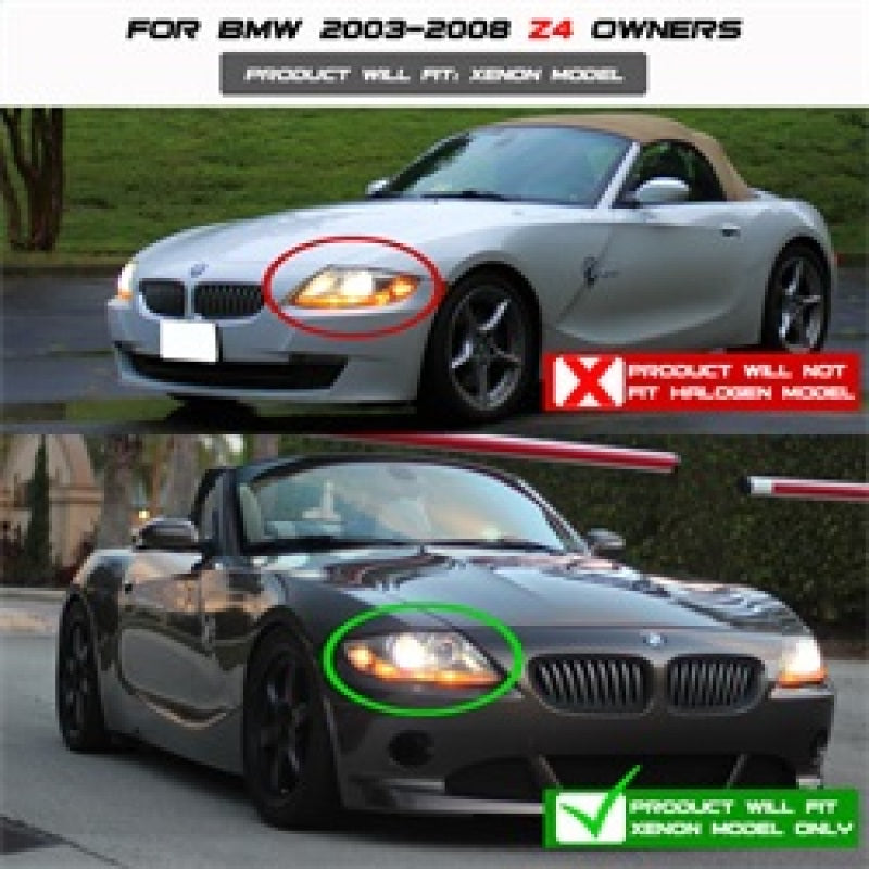 Faros delanteros de proyector Spyder BMW Z4 03-08, solo modelos Xenón/HID - Halo LED negro PRO-YD-BMWZ403-HID-BK