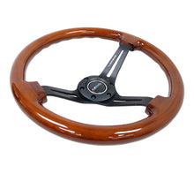 Cargar imagen en el visor de la galería, NRG Reinforced Steering Wheel (350mm / 3in. Deep) Brown Wood w/Blk Matte Spoke/Black Center Mark