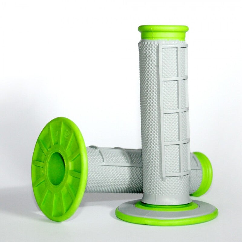 Renthal MX Dual Compound Grips 1/2 Waffle - Grey/Green