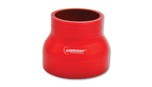 Cargar imagen en el visor de la galería, Vibrant 4 Ply Reinforced Silicone Transition Connector - 1.75in I.D. x 2.5in I.D. x 3in long (RED)