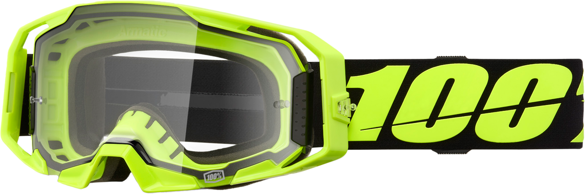 100-Percent Armatic Goggle Neon Yellow Clear Lens (50059-00004)