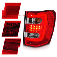 Cargar imagen en el visor de la galería, ANZO 1999-2004 Jeep Grand Cherokee LED Tail Lights w/ Light Bar Chrome Housing Red/Clear Lens