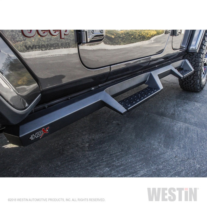 Westin HDX Drop Nerf Step Bars - Textured Black — Fits 18-24 Jeep Wrangler JL Unlimited 4DR
