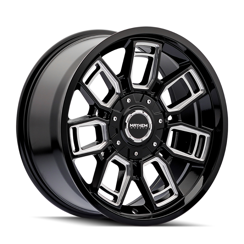 Mayhem 8118 Ordinance 20x9 / 6x135/139.7 BP / 106.1mm Hub Gloss Black Wheel w/ Milled Spokes