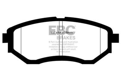 EBC Greenstuff Performance Front Brake Pads — Fits 2013-2016 Subaru Forester 2.0 Turbo