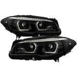 Spyder BMW 5 Series F10 11-13 Xenon/HID AFS Projector Headlights - Black PRO-YD-BMWF10HIDAFS-SEQ-BK