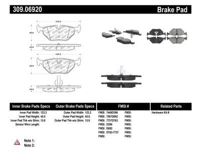 StopTech Performance Rear Brake Pads — Fits 01-02 Z3, 03-09 Z4, 90-07 3 Series, 99-09 Saab 9-5