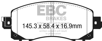 EBC Greenstuff High-Performance Front Brake Pads — Fits 2018-2023 Subaru Crosstrek