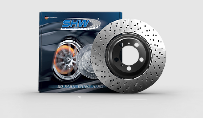 SHW 2020 BMW X5 M 4.4L Left Rear Cross-Drilled Lightweight Brake Rotor (34208074285)