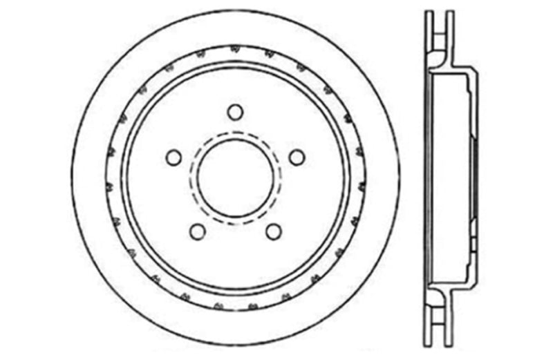 StopTech 127.62061L Slotted & Drilled Rear Left Rotor — 97-10 Chevy Corvette