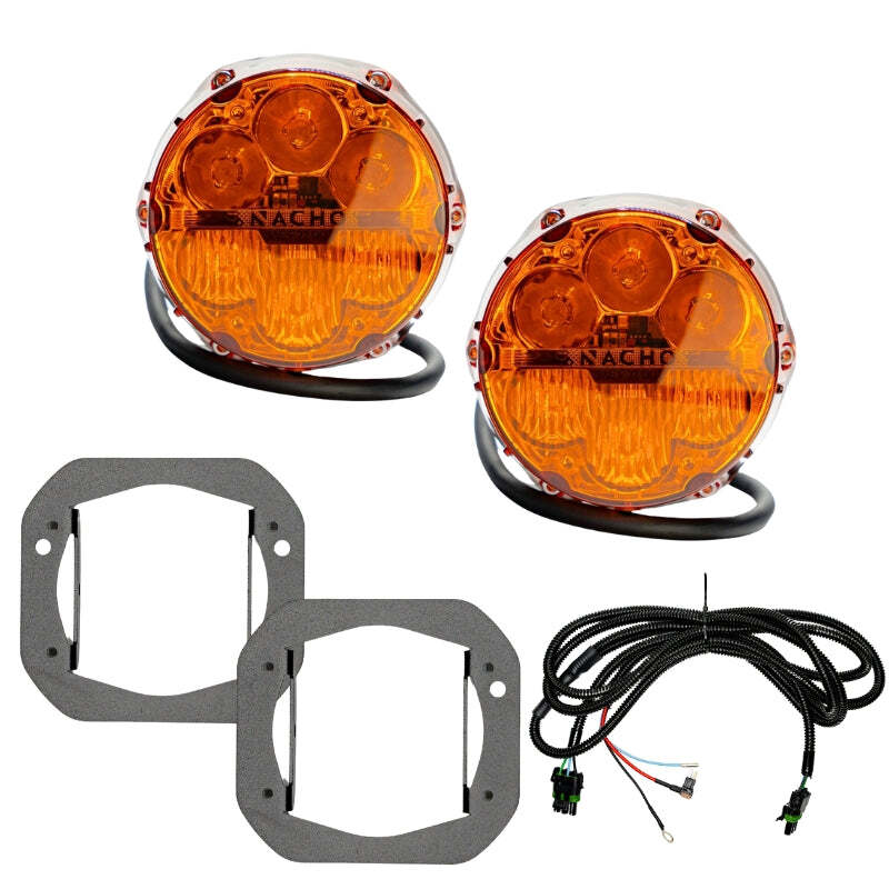 Nacho Lighting Jeep JL/JT SAE Combo Amber Plug N Play Fog Light Kit (1pc Bumper Kit) (V3JW1KASM)