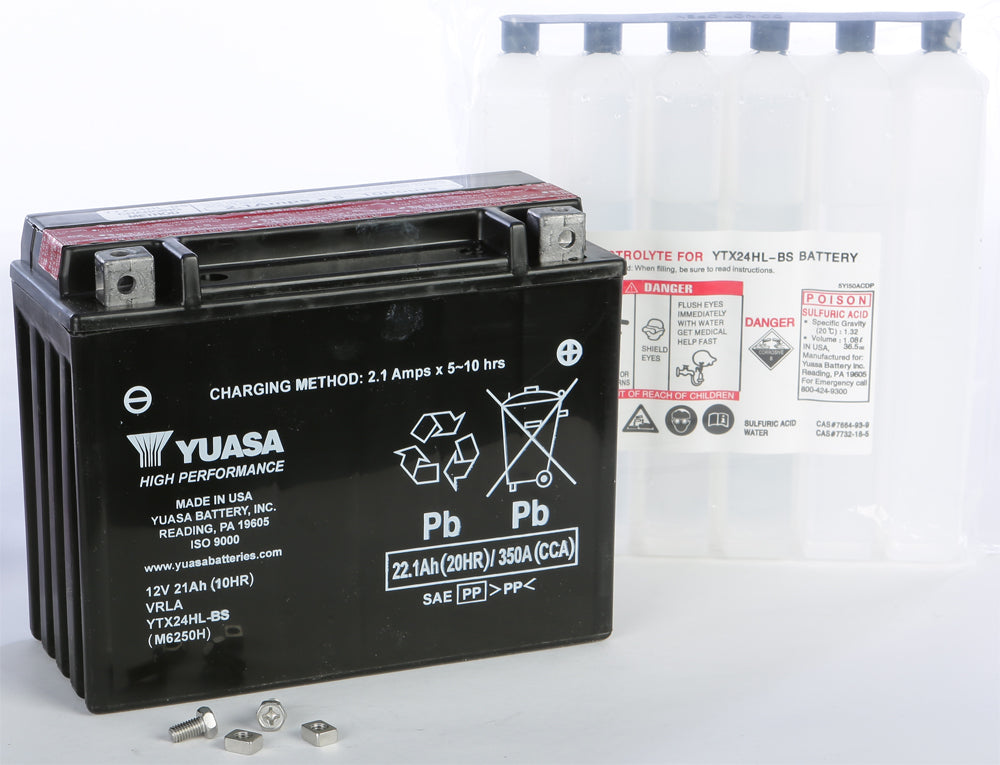 Yuasa Battery YTX24HL-BS Maintenance Free (YUAM6250H)