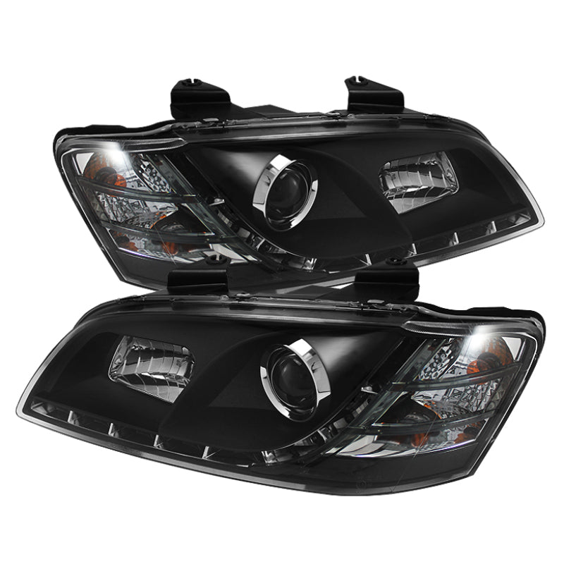 Faros delanteros de proyector Spyder Pontiac G8 08-09 DRL negros High H1 Low H7 PRO-YD-PG808-DRL-BK