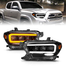 Cargar imagen en el visor de la galería, ANZO 16-22 Toyota Tacoma SR/SR5 ONLY Full LED Proj Headlights w/Light Bar Seq. Blk w/Initiation Lgt