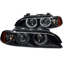 Cargar imagen en el visor de la galería, Faros delanteros con proyector ANZO para BMW Serie 5 1997-2001 con Halo negro