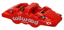 Cargar imagen en el visor de la galería, Wilwood Caliper-Aero4-R/H - Red 1.88/1.62in Pistons 1.25in Disc