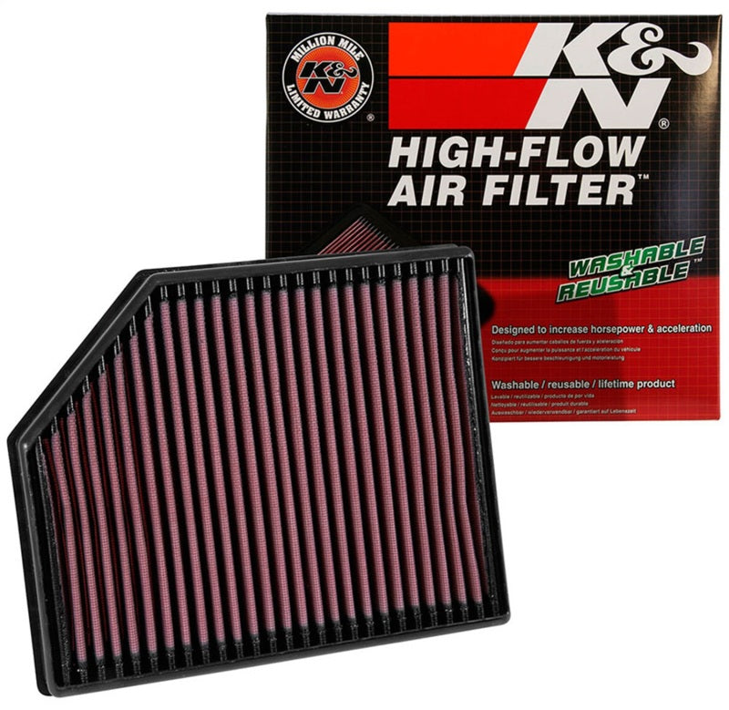 K&N 33-3065 High-Flow Drop-In Air Filter — Fits 2016-2024 Volvo Models