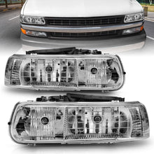 Cargar imagen en el visor de la galería, Faros delanteros de cristal cromados para Chevrolet Silverado 1500 ANZO 1999-2002