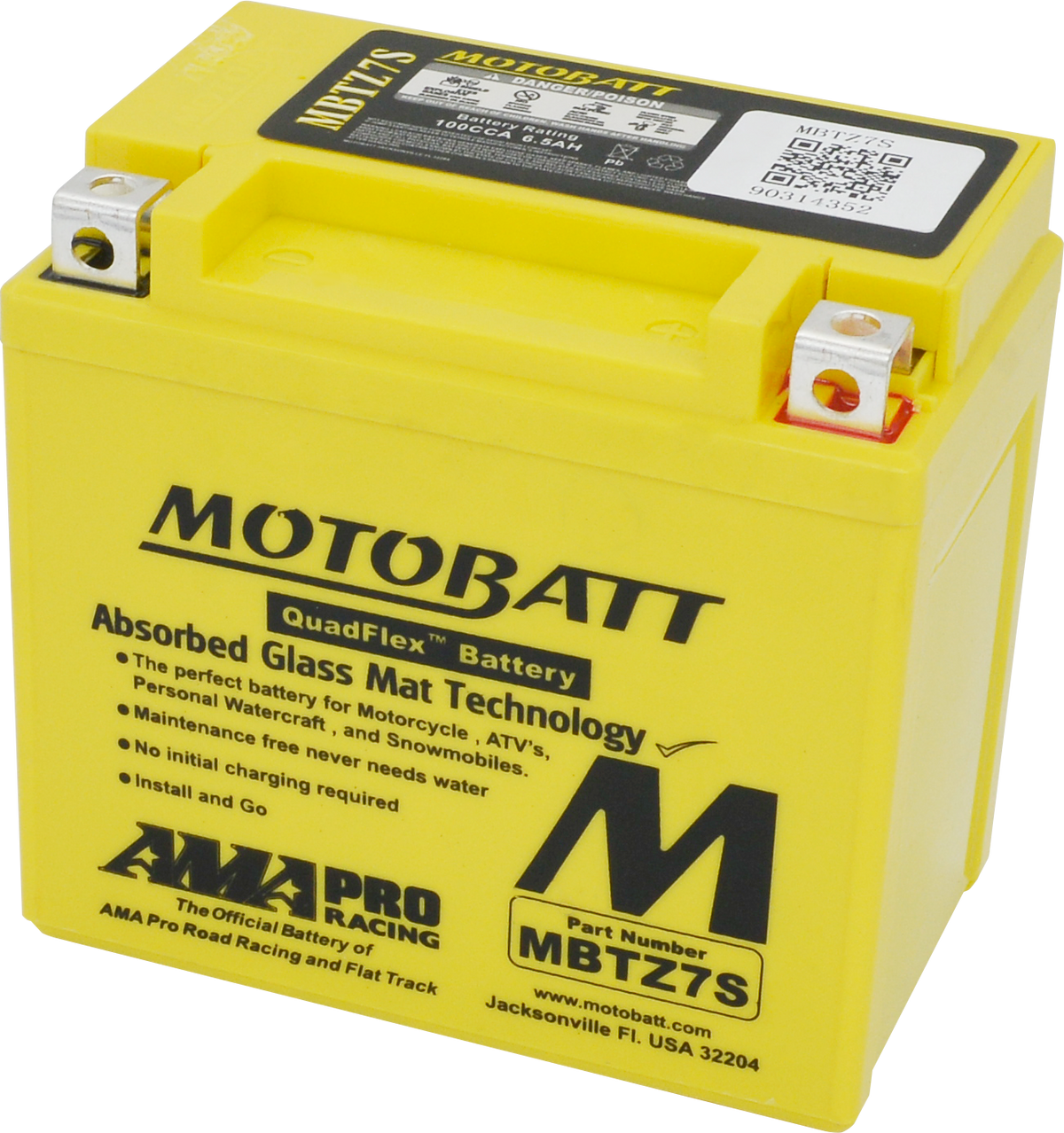 Motobatt Battery MBTZ7S Sealed Factory Activated