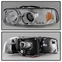 Cargar imagen en el visor de la galería, Faros delanteros de proyector LED Halo LED cromados Spyder GMC Sierra 1500/2500/3500 99-06 PRO-YD-CDE00-HL-C