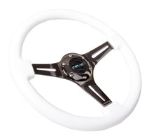 Cargar imagen en el visor de la galería, NRG Classic Wood Grain Steering Wheel (350mm) White Paint Grip w/Black 3-Spoke Center