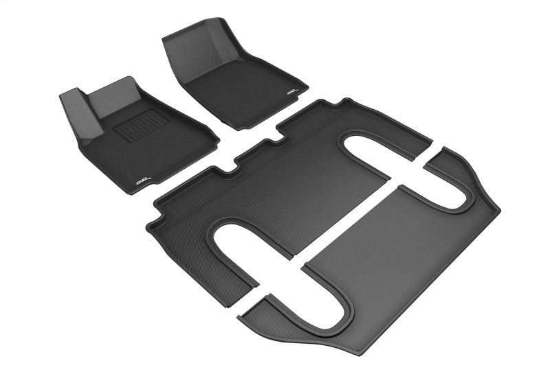 3D MAXpider Kagu 3-Row Floor Mats - Black — Fits 2016-2020 Tesla Model X (6-Seats)