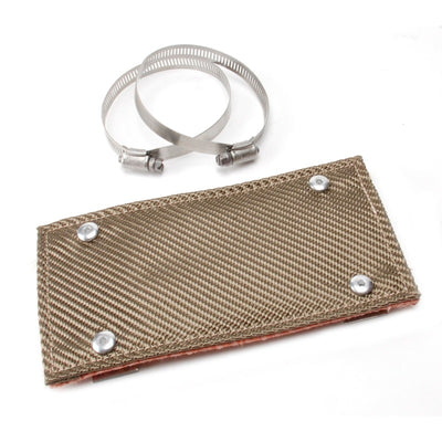 DEI Titanium Pipe Shield w/Clamps 4in x 8in Thermal Sleeve — Universal Fit