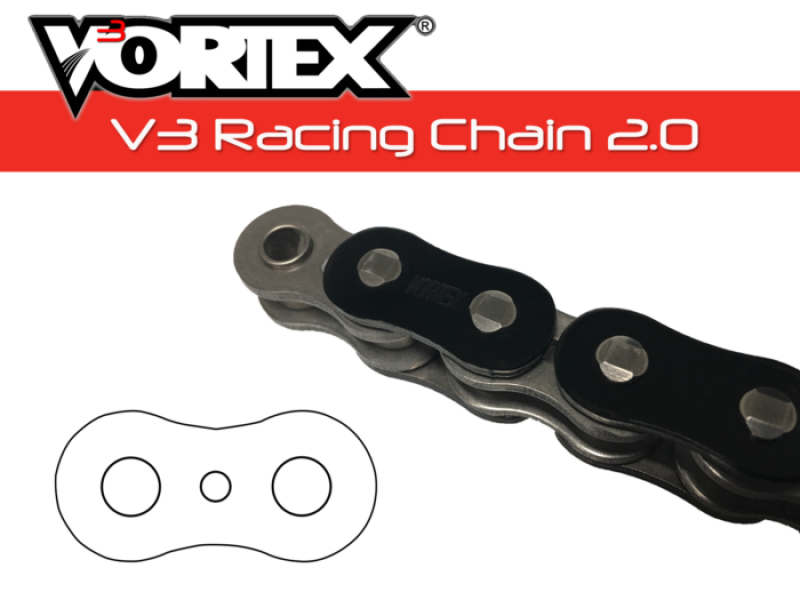 Vortex Racing V3 2.0 Chain 530SX3 - 116 Links, Black
