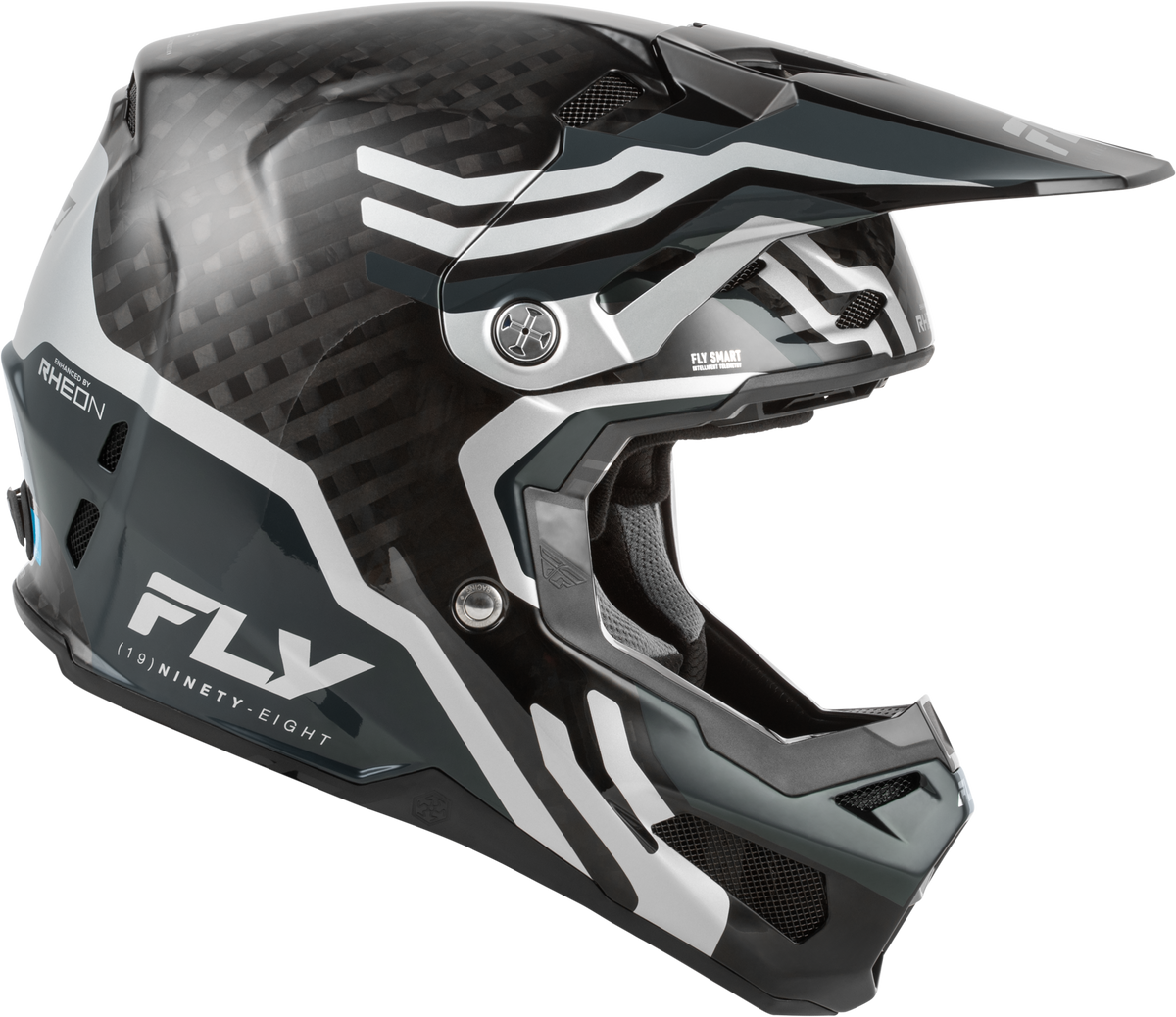 Fly Racing YTH Formula S Carbon Byte Hlmt Black Carbon/Grey/Silver YL (73-4450YL)
