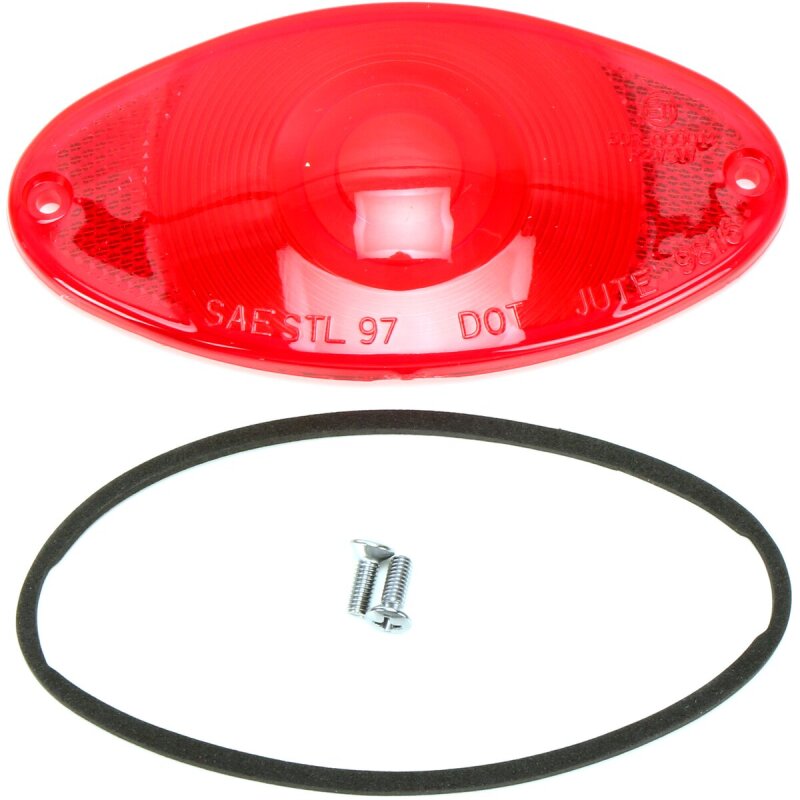 Bikers Choice Cateye Tail Light Replacement Lens & Screw Kit — Red Lens