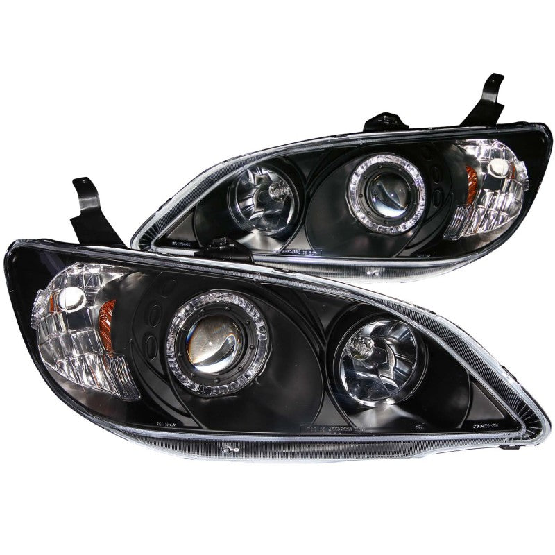 Faros delanteros con proyector ANZO 2004-2005 Honda Civic con Halo negro