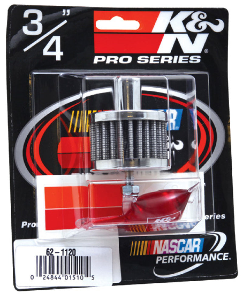K&N 62-1120 Crankcase Vent Filter - 3/4in Vent / 2in OD / 1.5in H