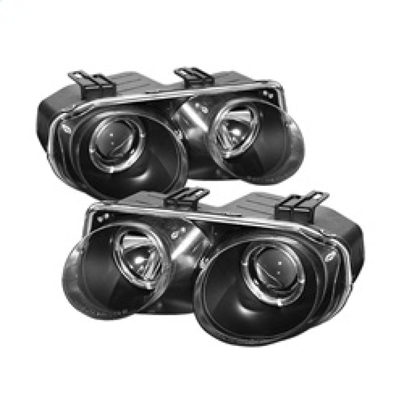 Faros delanteros de proyector LED Halo Spyder Acura Integra 98-01 - Negro Alto H1 Bajo 9006 PRO-YD-AI98-HL-BK