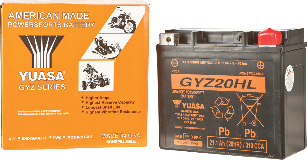 Yuasa Battery GYZ20HL Sealed Factory Activated (YUAM720GH)