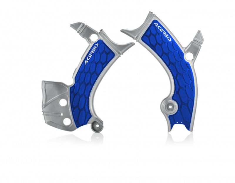 Protectores de chasis Acerbis 16-19 Yamaha YZ250F/YZ450F/YZ250FX/YZ450FX/WR250F/450F - X-Grip - Plata/Azul