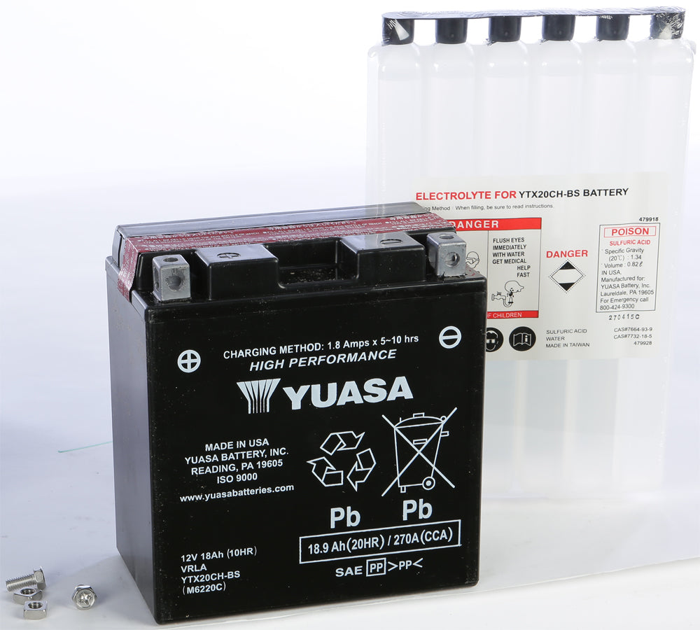 Yuasa Battery YTX20CH-BS Maintenance Free (YUAM6220C)