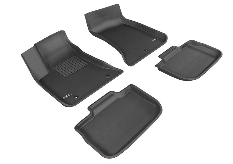 3D MAXpider Kagu Floor Mats - Black, 1st & 2nd Row — Fits 2011-2023 Chrysler 300/300C RWD